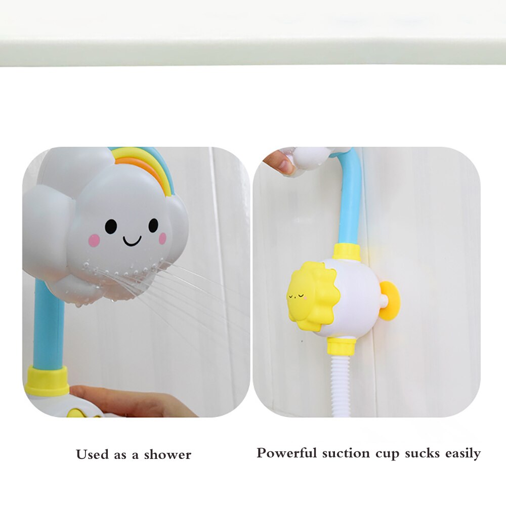 For Children Cloud Rainbow Baby Bath Toy Kids Water Toys Waterfall Bathtub Showers Bathing Suction Cup Suckers Spray Games