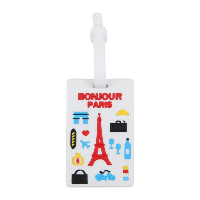 Kawaii valise étiquette à bagage dessin animé ID porte-adresse étiquette à bagages silice Ge Identifier accessoires de voyage étiquettes à bagages de voyage: 7