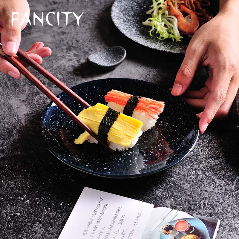 Fancity Japanse Keuken Diner Plaat Multi-Size Ondiepe Plaat Retro Sushi Plaat Thuis Creatieve Keramische Plaat Persoonlijkheid Schotel