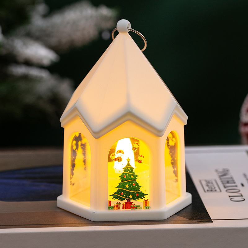 Christmas Tree Pendant Christmas Decoration Children's Luminous Retro Night Light Ornament Desktop Decoration Props: XL / MINT GREEN