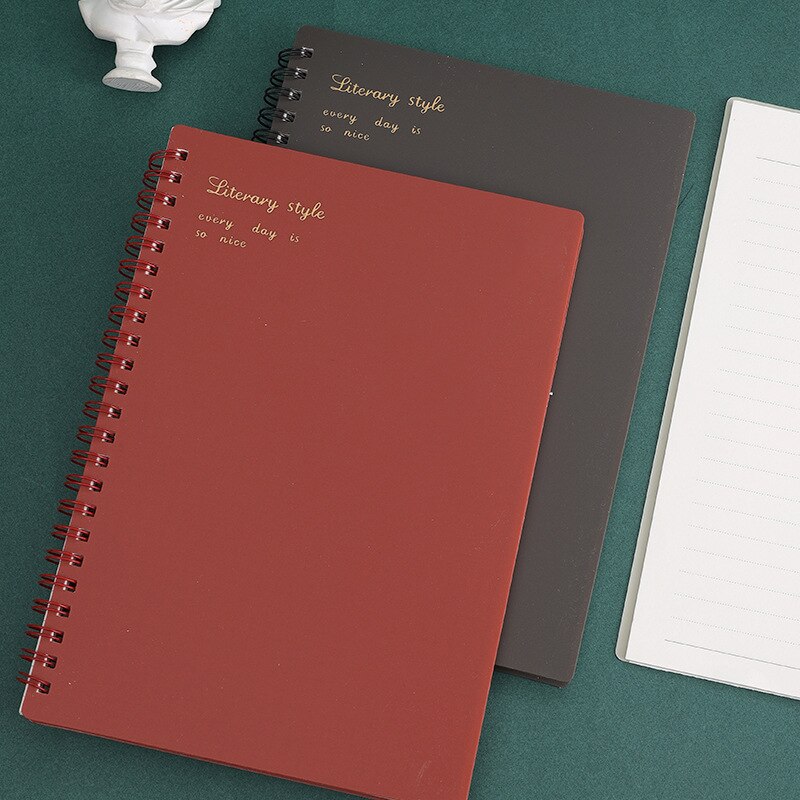 A5 B5 Coil this student horizontal line grid literary notebook retro rollover spiral simple coil this office stationery