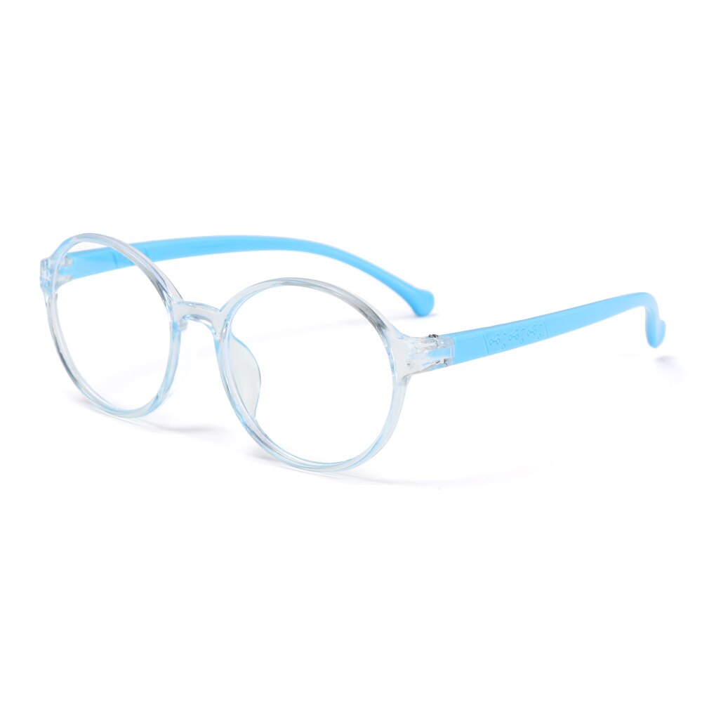 1Pc Anti-blue Light Kids Glasses Computer Eye Protection Eyeglasses Ultra Light Round Frame Online Eyewear Accessories: Blue