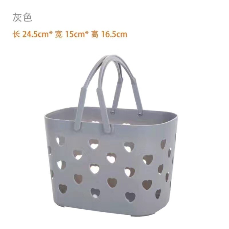 Portable Shower Caddy Tote Heart Shaped Hollow Plastic Storage Basket with Handle Box Organizer Bin for Bathroom Pantry Kitchen: 03