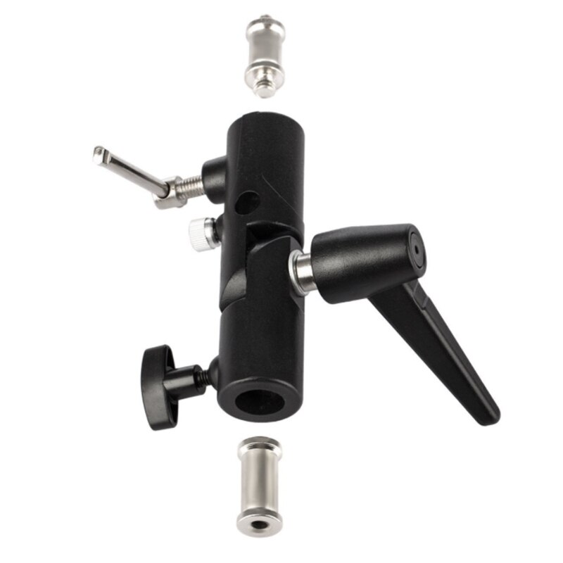 H-Vorm Metalen Paraplu Softbox Holder Flash Bracket Adapter Verstelbare Voor 1/4 &quot;3/8&quot; Lamp Light Stand Mount statief