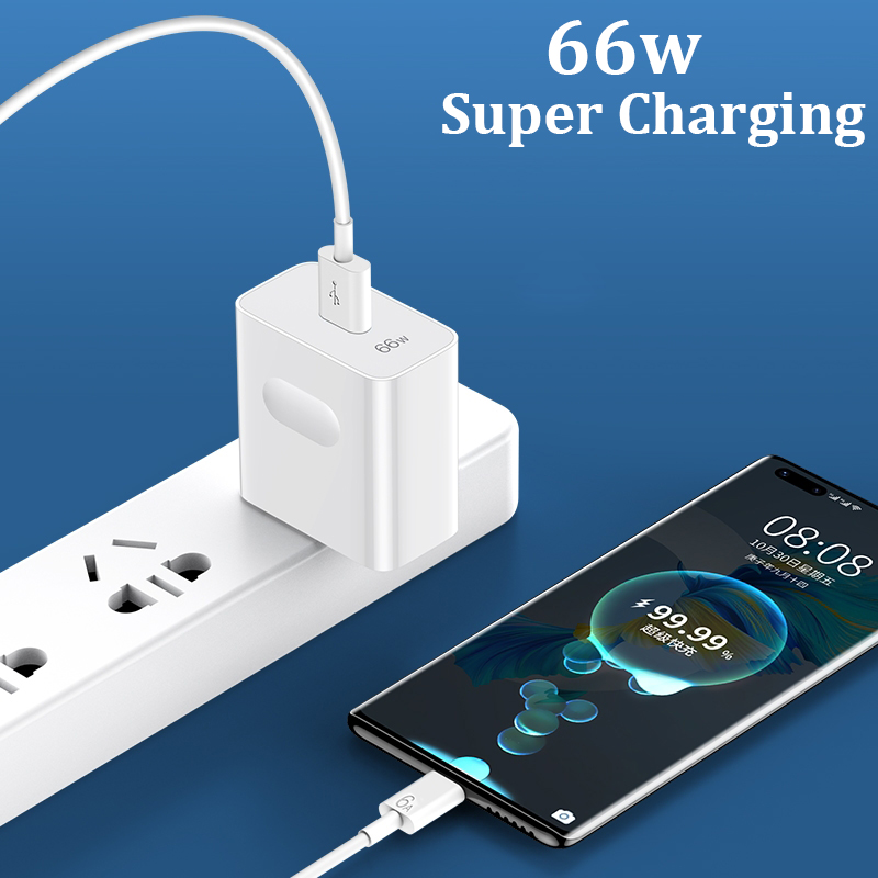 Huawei SuperCharge Nova9 pro P50 66W Quick Charger 10V/4A EU/US Adapter 6A Type-C Cable For Mate40 RS Honor 60 50 SE V40 Laptop