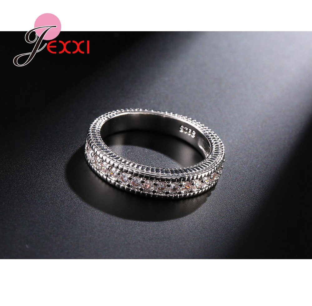 925 Sterling Silver Couple Rings Cubic Zirconia Rhinestone Women Engagement Rings Wedding Jewelry