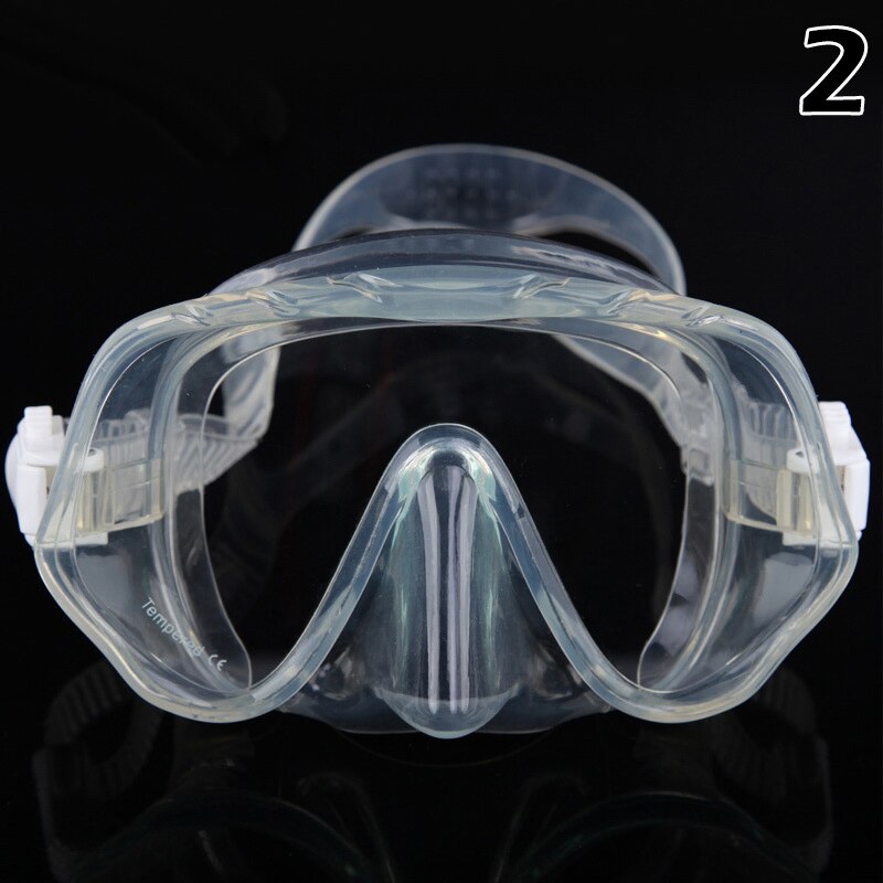 Adult Swimming Goggles Tempered Glass Wide View Anti-fog Snorkel Mask XR: 2