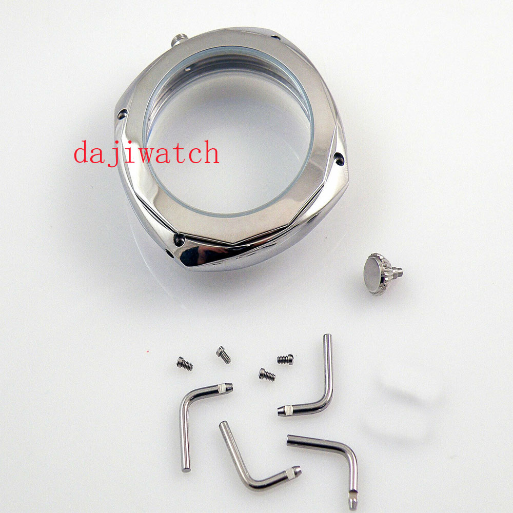 45mm Radiomir Style Polished Steel watch Case Fit ETA 6497/6498 ST 36 Movement