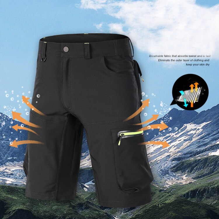 Sykkelshorts for menn utendørs sport mtb terrengsykkel sykkelbukser raskt tørr vannavstøtende løs passform korte menn