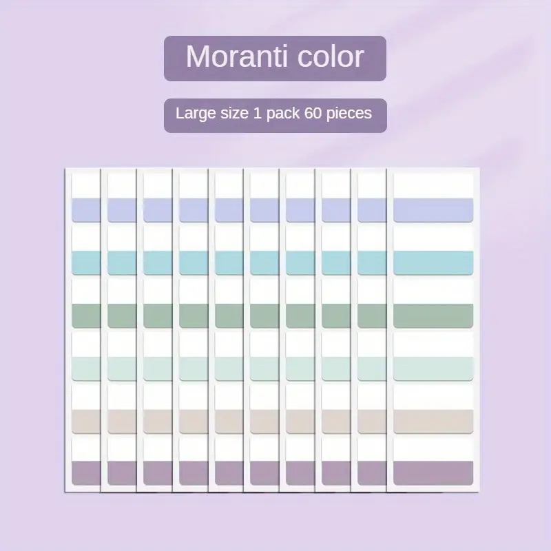 Morandi Colors Index Stickers, Light Color Index Notes, Transparent Writable Folder Sticky Notes: Light Grey