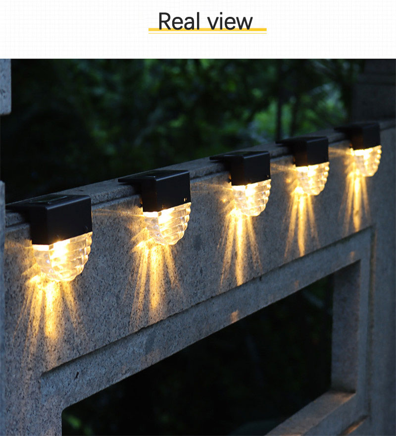 The ! Colorful Solar Stair Light Garden Step LED Waterproof Warm Light Step Lights Solar Led Light Outdoor Step Fence Lights