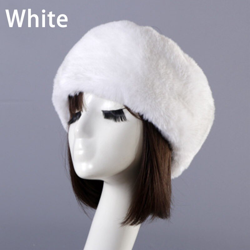 Vrouwen Hoeden Lady Russische Dikke Pluizige Imitatie Vossenbont Hoed Hoofdband Winter Earwarmer Ski Hoed Vrouwelijke Hoeden Voor Herfst Winter: M