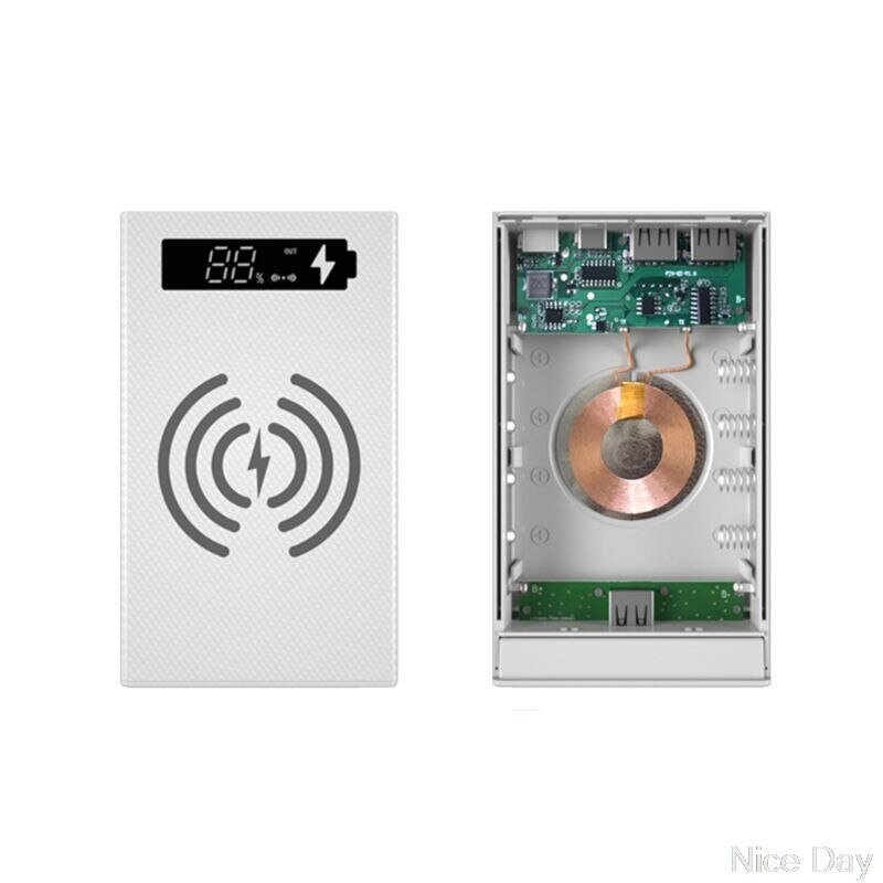DIY 18650 Batterij Case Powerbank Shell - Draadloze Oplaadbox - Model 5095070: White B