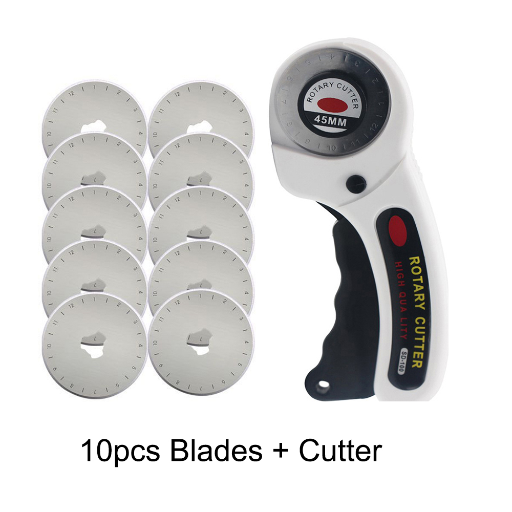 Rotary Cutter Leather craft 45mm Leather Cutting Tool Leather Craft Fabric Circular Blade Knife DIY Patchwork Sewing Quilting: E SET 2