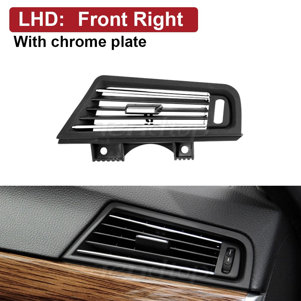 Klimaanlage entlüften Abdeckung Lenkrad Autos Verchromte Luft entlüften Gitter Abdeckung Tafel Für BMW F10 F11 F18 520i 523i 525i 528i 535i: LHD Vorderseite Rechts B