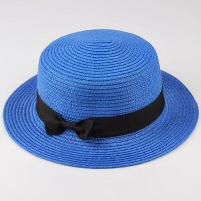 Zomer Ouder-kind Emmer Cap Vrouwen Zonneklep Strik Strohoed Meisjes Outdoor Strand Reizen Zonnescherm Brede Cap: S / Army Green