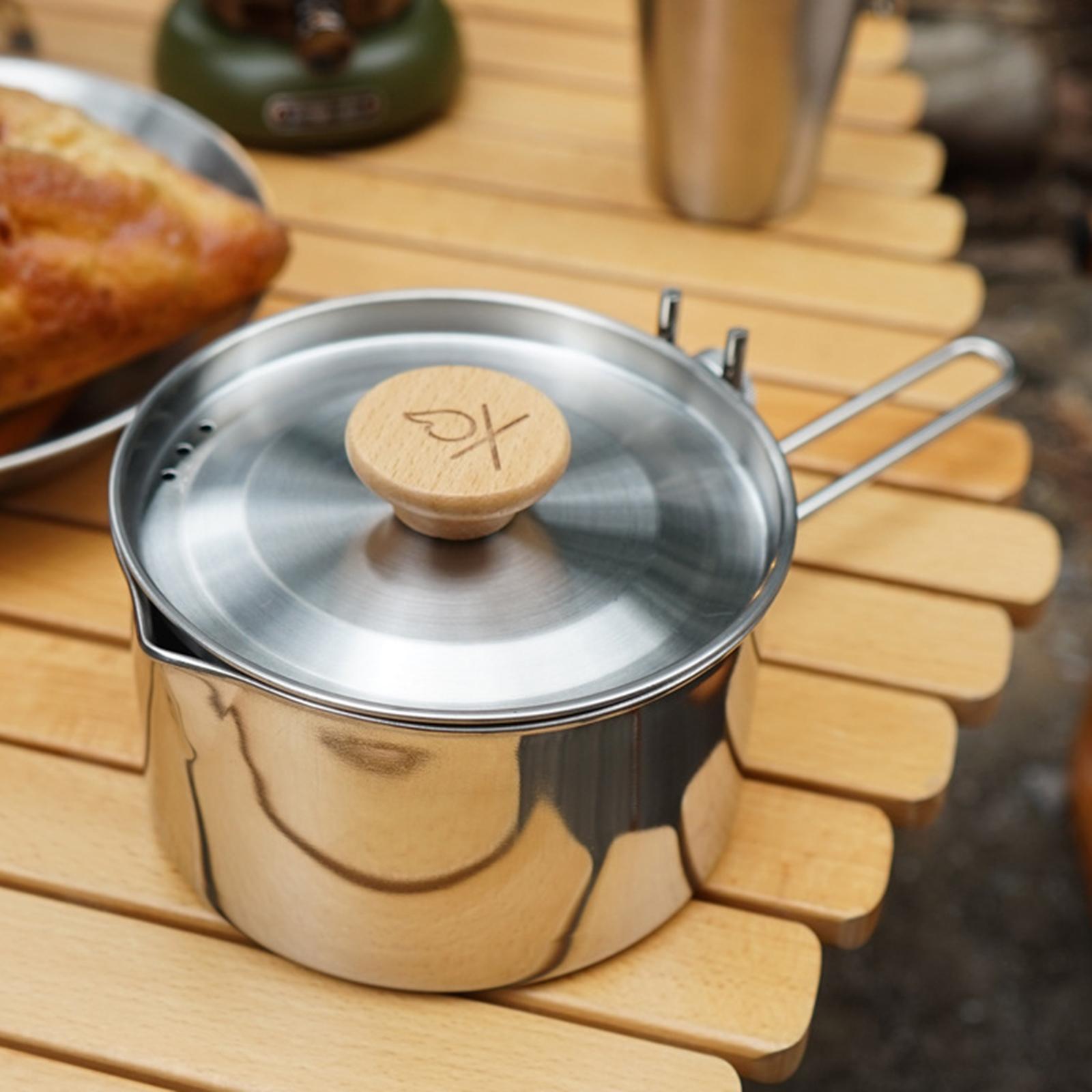 1L Grote Capaciteit Camping Waterkoker Voor Kokend Water Rvs Ultralight Koffie Pot Met Handvat Voor Wandelen Outdoor Koken