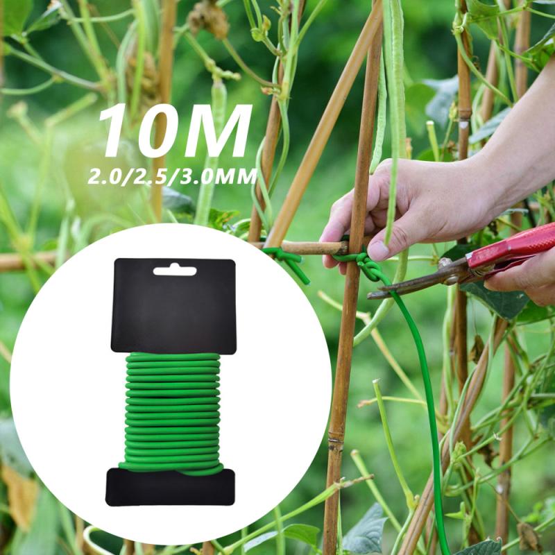 1PC Plant Twist Ties Flexible Coated Wires Plant Fixing Wire Bonsai Branch Training Wire Garden Prevent Bending Tools PVC 10M