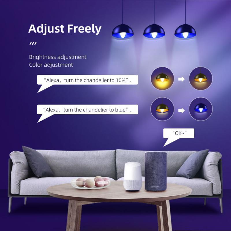 E14 tuya zigbee 3,0 smart candle bulb rgbcw 5w led light bulb smart home control works with alexa google home alice