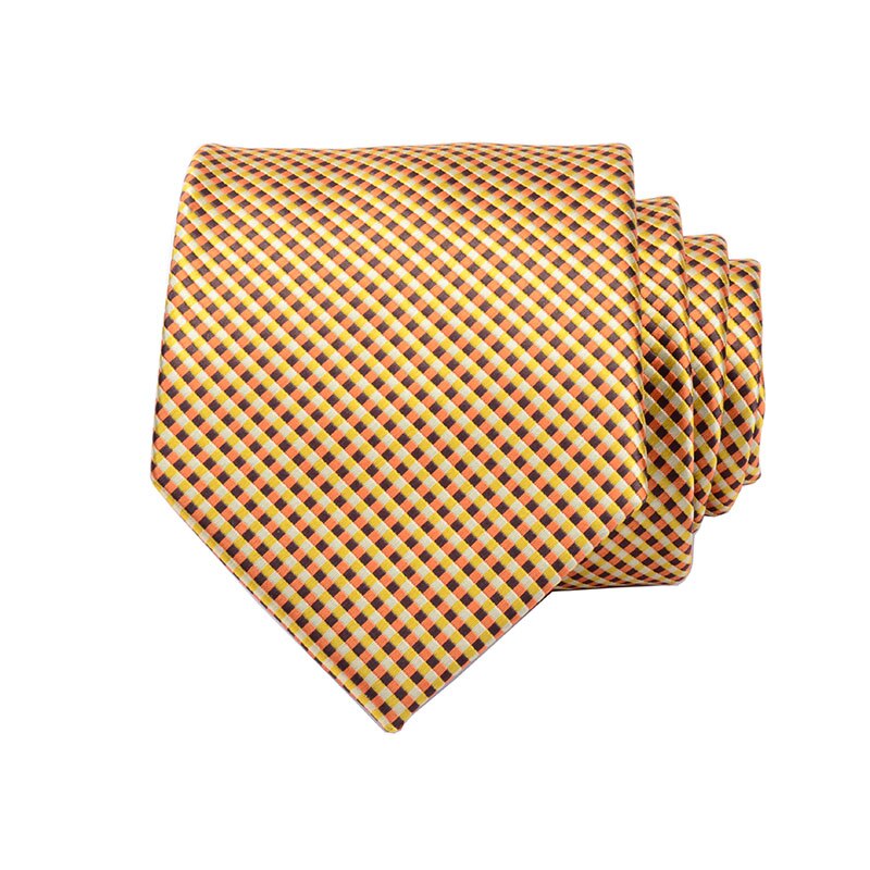 RBOCOTT Plaid Tie Set For Men Necktie Handkerchief Men's Classic Striped Neck Tie 8cm Red Blue Brown For Wedding