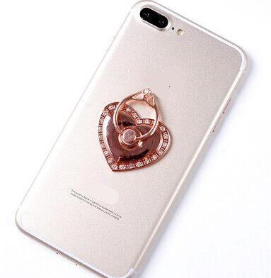 Heart Mobile Phone Stand Holder Metal For iPhone Huawei Ring All Phone Finger Ring Mobile Phone Stand Diamond: O