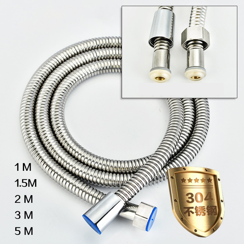 5m 304 Stainless Steel Shower Hose Faucet Hose Flexible Shower Hose Thick Silicone Bathroom 3 Meter Shower Hose