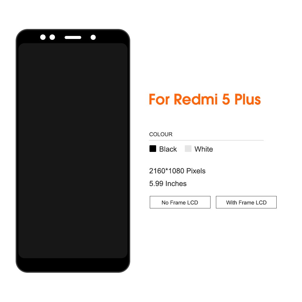 Originele Voor Xiaomi Redmi 5 Plus Lcd Touch Screen Voor Redmi 5 Plus Lcd Digitizer Met Frame Vervanging Reparatie