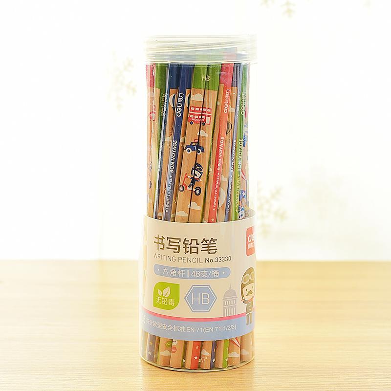 Deli HB/2B lápiz de dibujo, herramientas de dibujo, lápices para el colegio, lápices de escritorio para niños, lápiz HB de madera: deli 33330 HB 48pcs