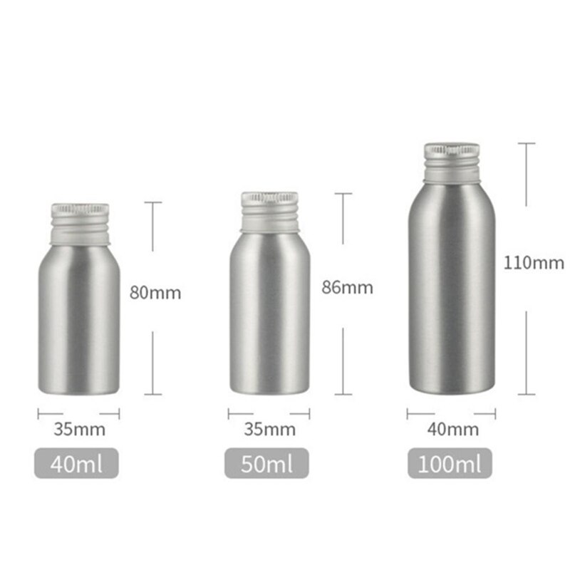 40ml/50ml/100ml aluminium sprayflaska silver portabla mini parfymflaskor tomma påfyllningsbara kosmetiska sprayer atomizer: 100ml c flaska