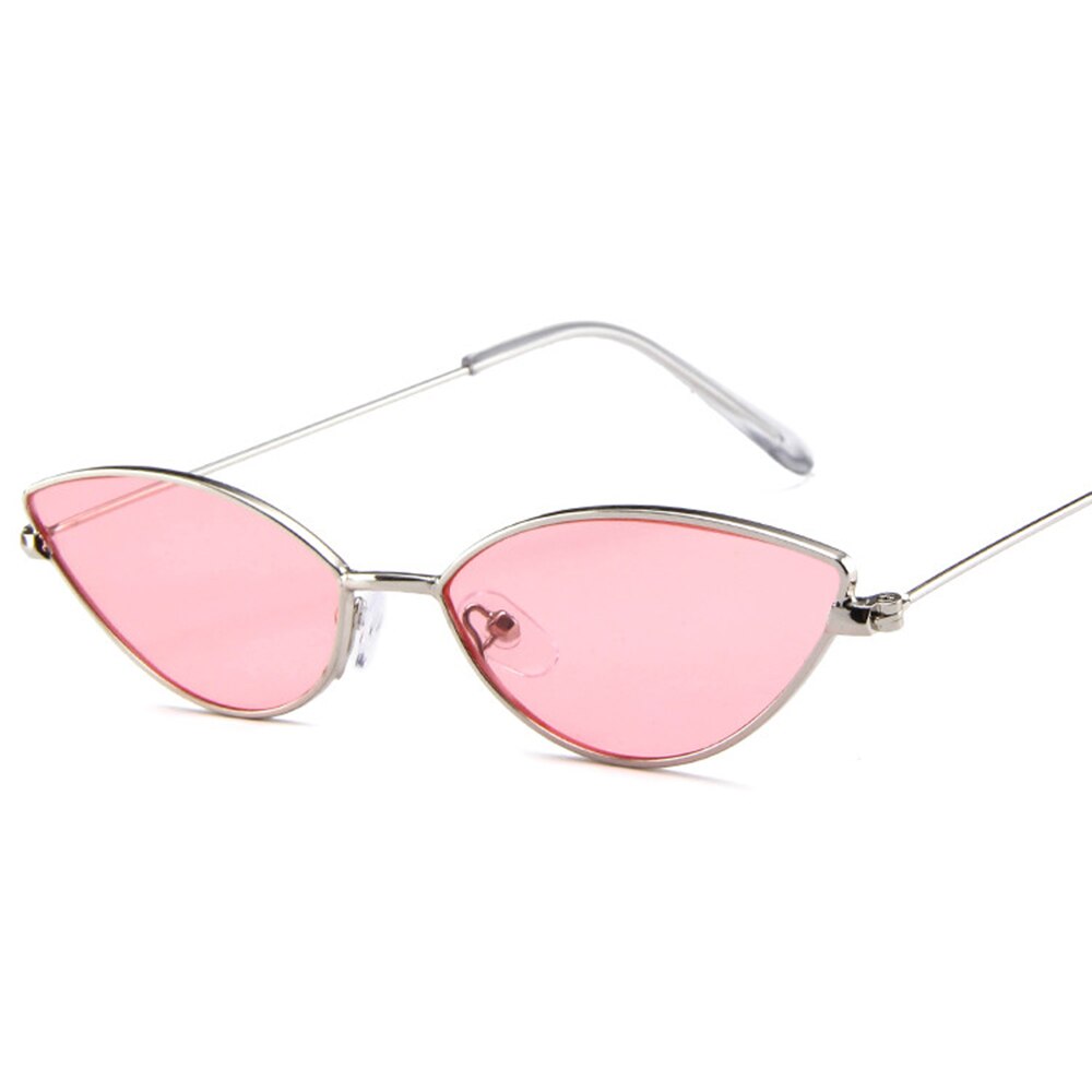 Dcm vintage små damer cat eye solbriller kvinder metalramme gradient solbriller  uv400: C6 lyserøde