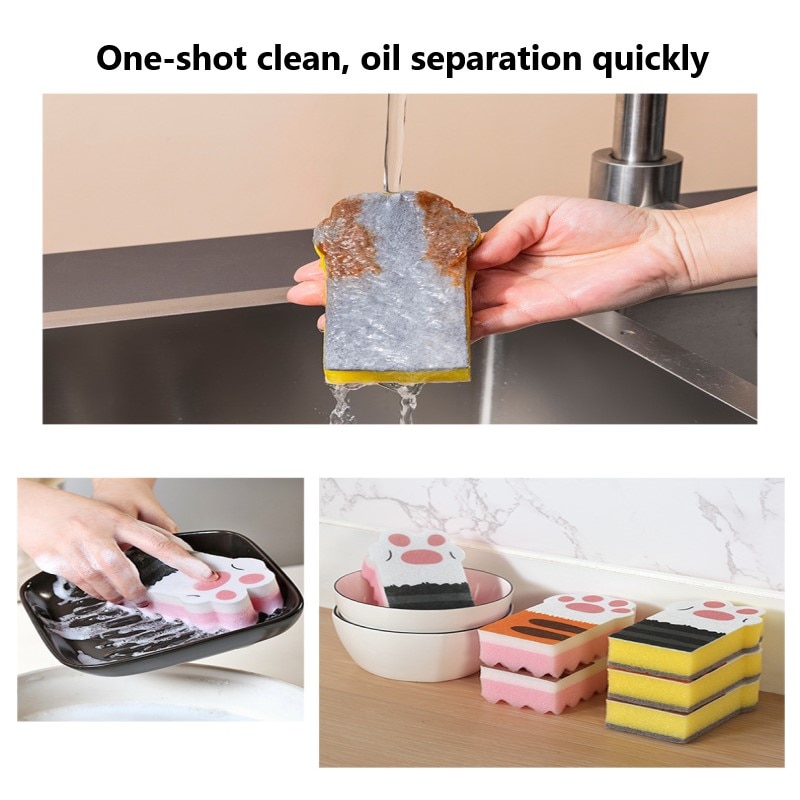 Kat Klauw Spons Gum Keuken Stof Doekjes Huis Schoon Accessoires Microfiber Dish Cleaning Melamine Spons Glazenwasser