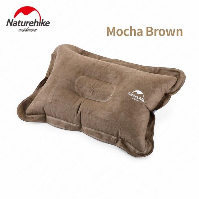Naturehike Outdoor Camping Inflatable Folding Pillow Portable Suede Travel Pillow NH15A001-L: Brown