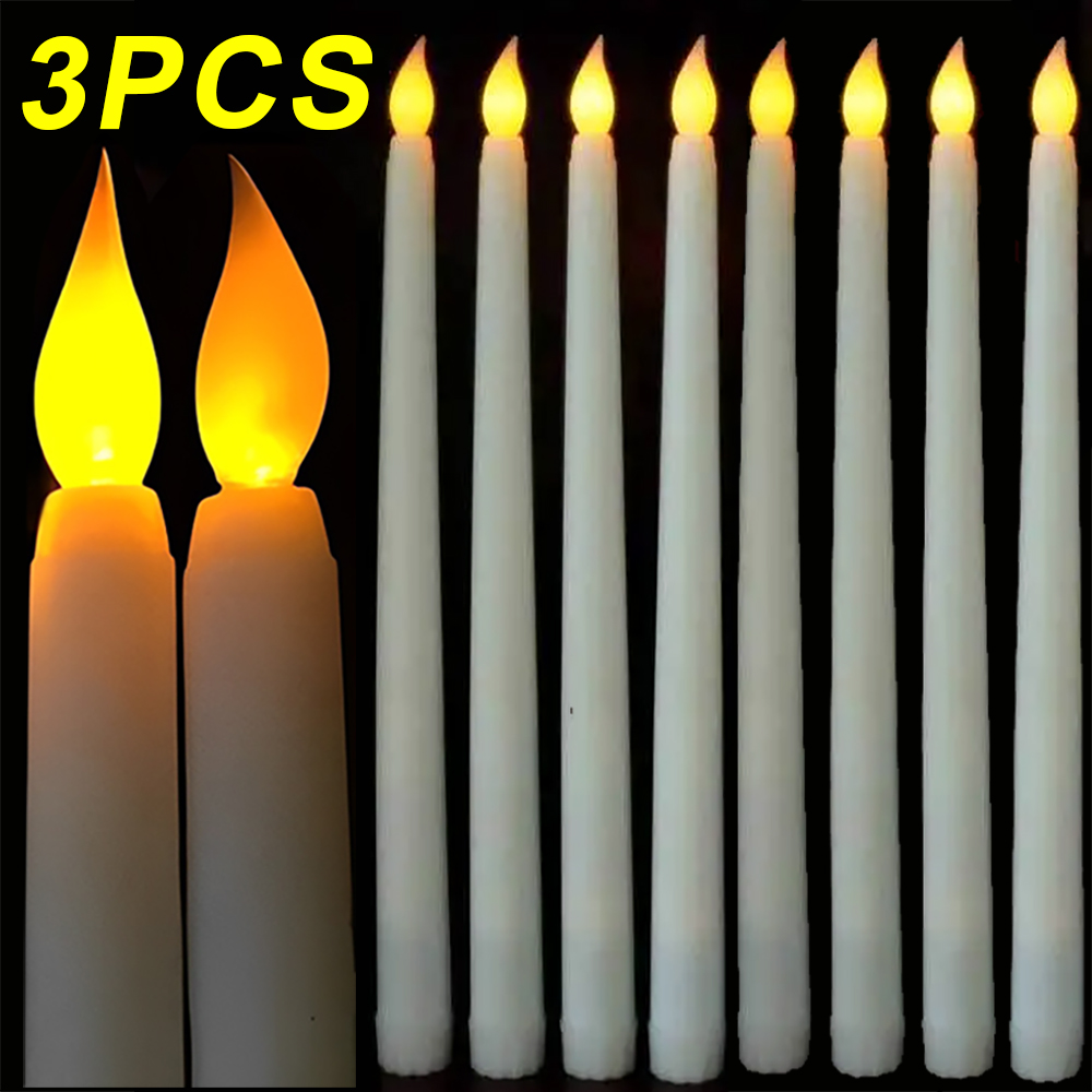 3/1 pièces LED bougies sans flamme alimenté par batterie lampes chauffe-plat électroniques pour la maison mariage fête d'anniversaire décoration éclairage