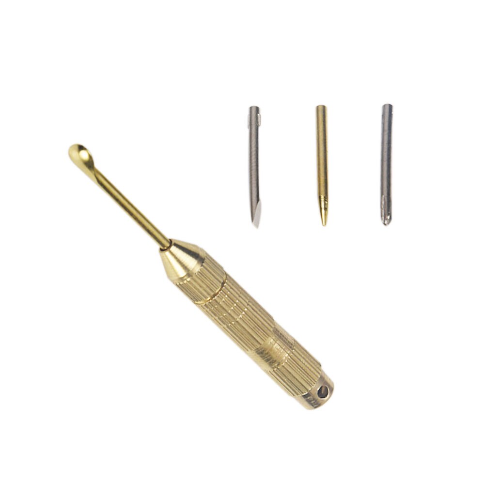 Portable 4in1 Multi Tool Set Copper Cross Screwdriver Toothpick Ear Pick Pin Key Chain Easy to clean