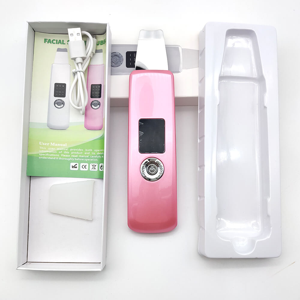 Ultrasonic Face Cleaning Device Skin Scrubber Facial Whitening Lifting Reduce Wrinkles Spots Pore Cleaner Blackhead Spatula Sets