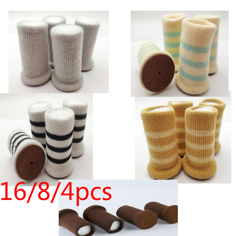 16/8/4 pièces meubles roulettes tasses couvre protecteur chaussettes tampons Polyester Table chaise jambes pieds couvre 5 Types