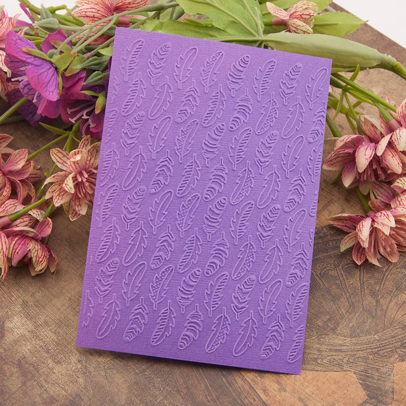 plastic feather craft card making paper card album wedding decoration clip Embossing folders