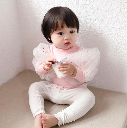 5pcs/lot Baby girls shirts kids children clothing long sleeve puff mesh star tops girl Blouse shirt 0-4T sylvia 610418360480