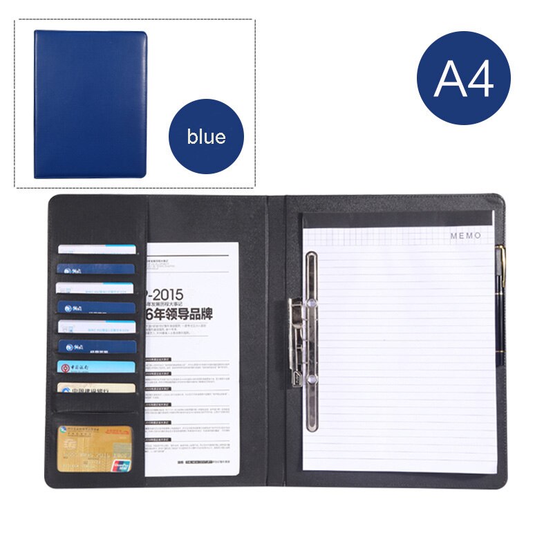 Popular trends PU faux leather conference report folder A4 file folders for documents signature sales office supplies 1211A: blue