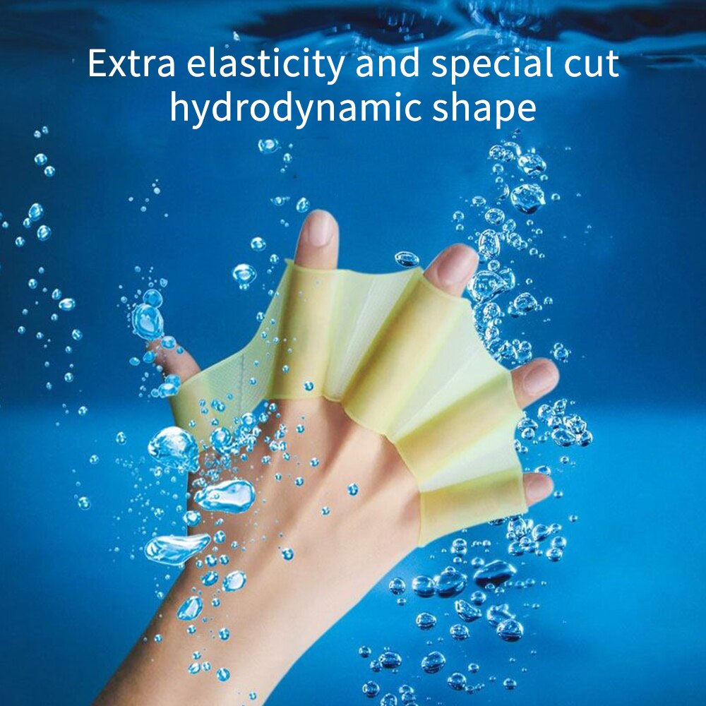 1Pair Unisex Type Hand Swimming Fins Silicone Half Finger Hand Children Swimming Training Fins Flippers