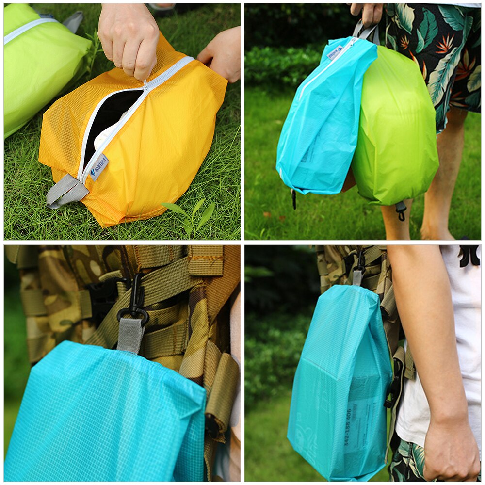 3 stk opbevaringsposer vandtæt camping arrangør taske genanvendelig lynlås opbevaringspakke hjem camping rejsesko pose