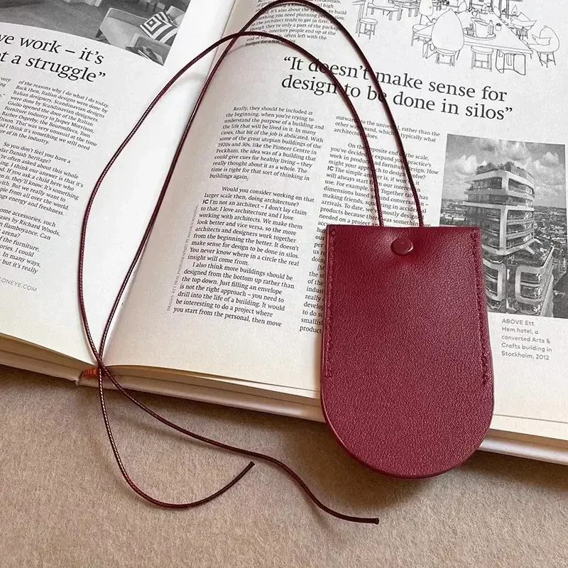 Brillen opbergtas hanger unisex lederen hoes zonnebril sleutelhoes doos ketting lezen draagbare kleurrijke tas ketting: Blauw Zink