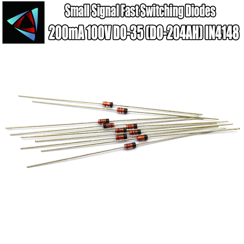 50 Pcs 1N4148 Small Signal Fast Switching Diodes Axial 200mA 100V DO-35 (DO-204AH) IN4148 1N IN 4148 50 Volt