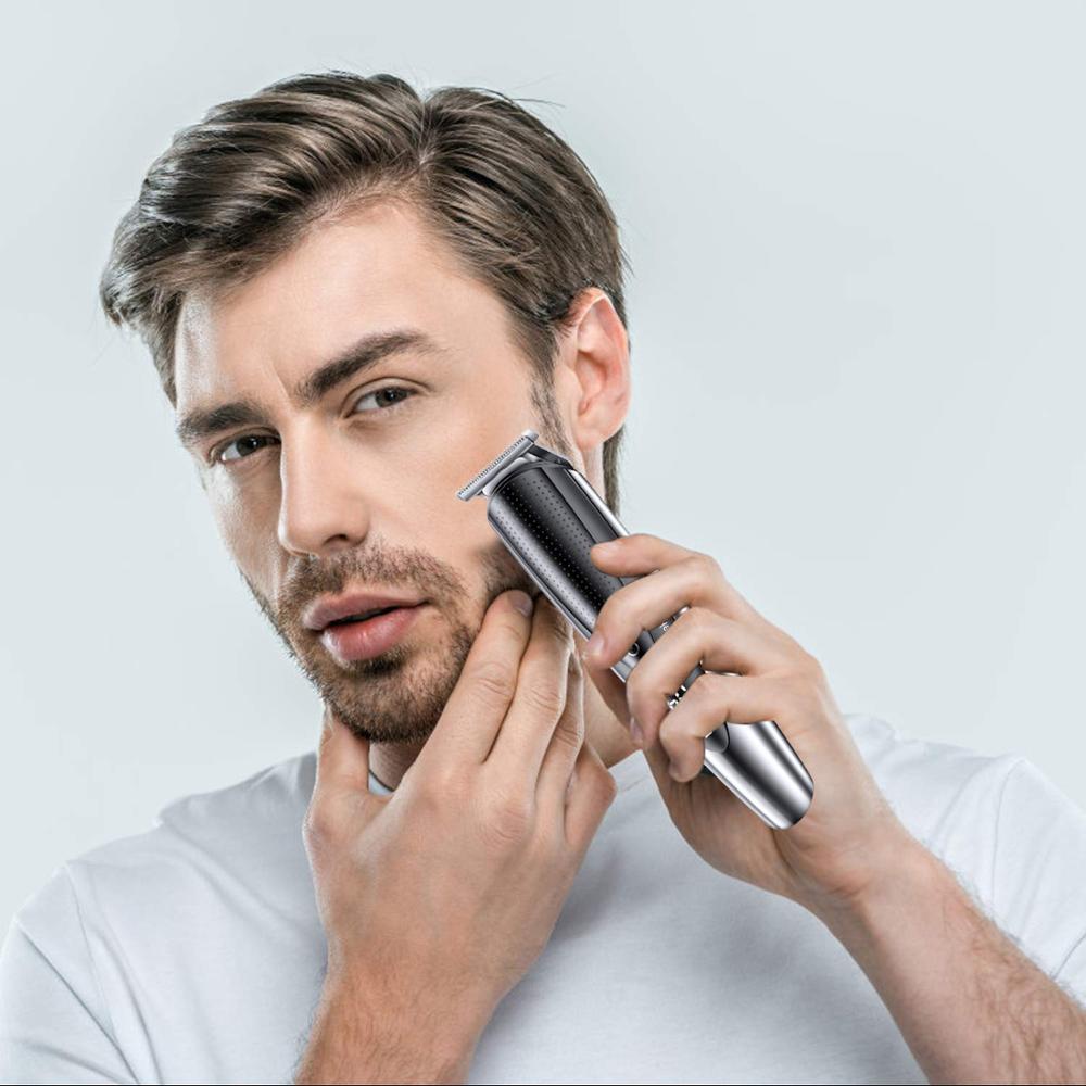 Juego de maquinilla para cortar cabello seco y mojado, cortador de barba, cortador de pelo, máquina de corte de pelo eléctrica recargable, 17 piezas