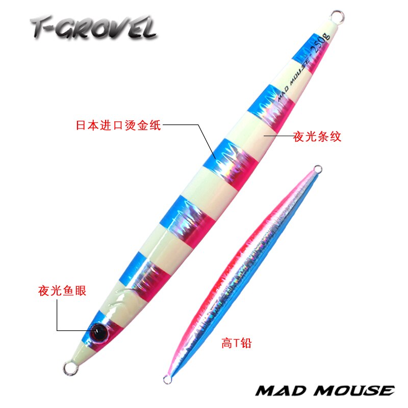 Japon MADMOUSE nouvelle lueur rapide gabarits leurre jig plomb poisson 100g150g200g250g300g bateau appât leurre eau salée leurre
