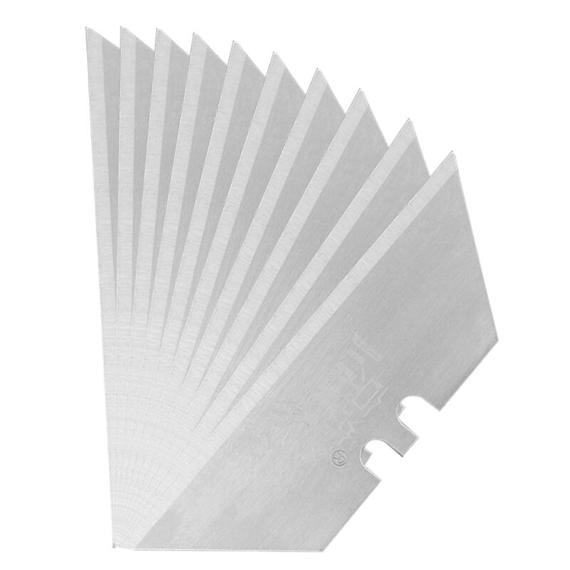 10 stk specielle knivblade stålmateriale brugskniv trapezblade udskiftning gør-det-selv kunsthåndværksskærerværktøj: Hvid