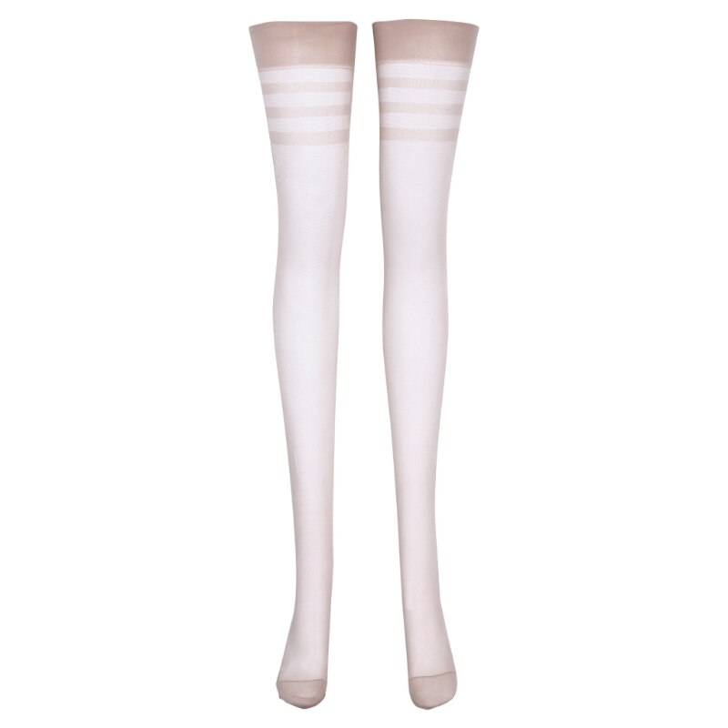 Dames dijhoge kousen strepen overknee antislip siliconen zijden panty: Fc