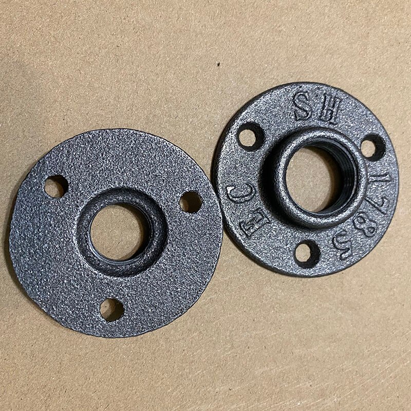 Casting Iron Flange DN20 DN15 Pipe Fitting Funiture Hardware 1/2" 3/4" flanges 10 pieces