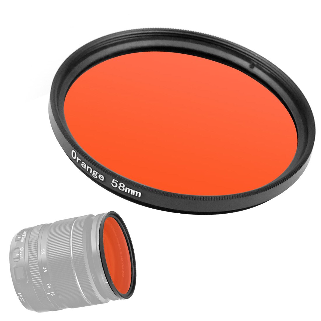 1x filtre de couleur 52mm pour Gopro Hero 8 caméra d'action 58mm objectif universel DSLR verre rouge Orange jaune bleu pour Canon Nikon Sony