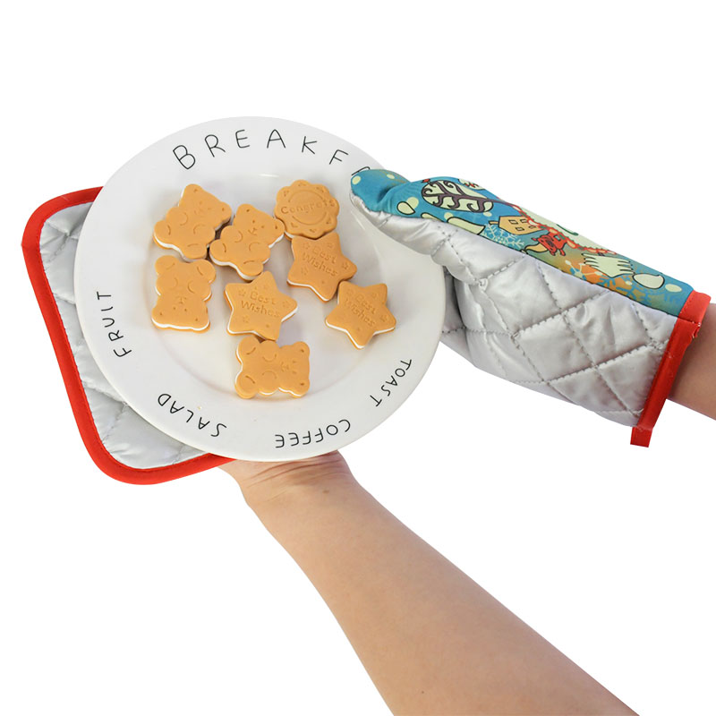 Gants anti-brûlure en coton pour micro-ondes, fournitures de cuisine, maniques anti-brûlure, décor de fête de noël à la maison, 2 pièces/ensemble